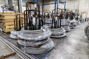 Rolls of Cable Wires in a Warehouse