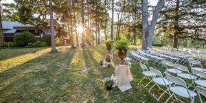 Wedding set up at katherine legge memorial park